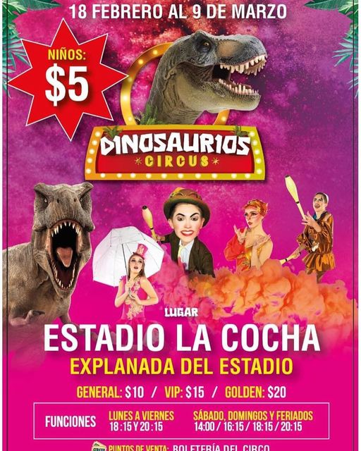 El circo mas grande de Dinosaurios llega a Latacunga - Radio Novedades  Latacunga